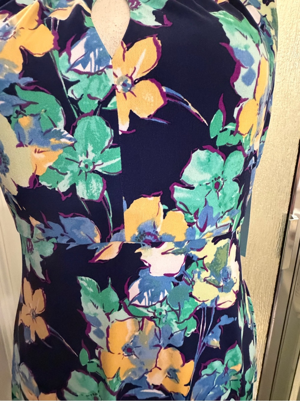 London Times Keyhole Pleat-Neck A-Line Dress $60 BNWT - Picture 9 of 13
